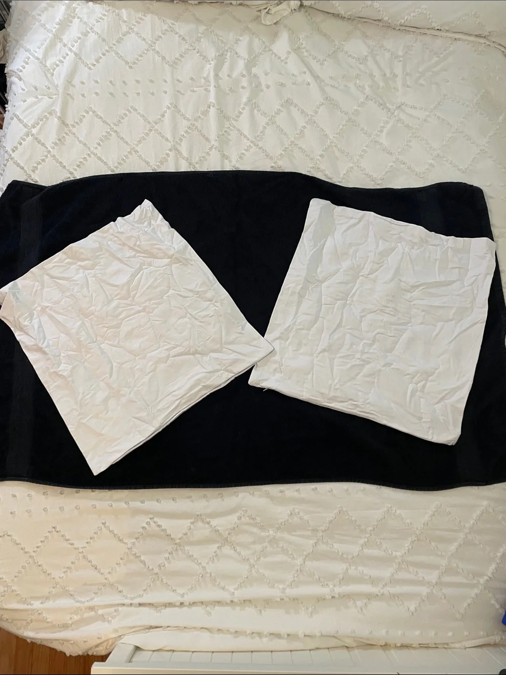 White textured, tonal, snowflake Accent Pillow Covers - nwt